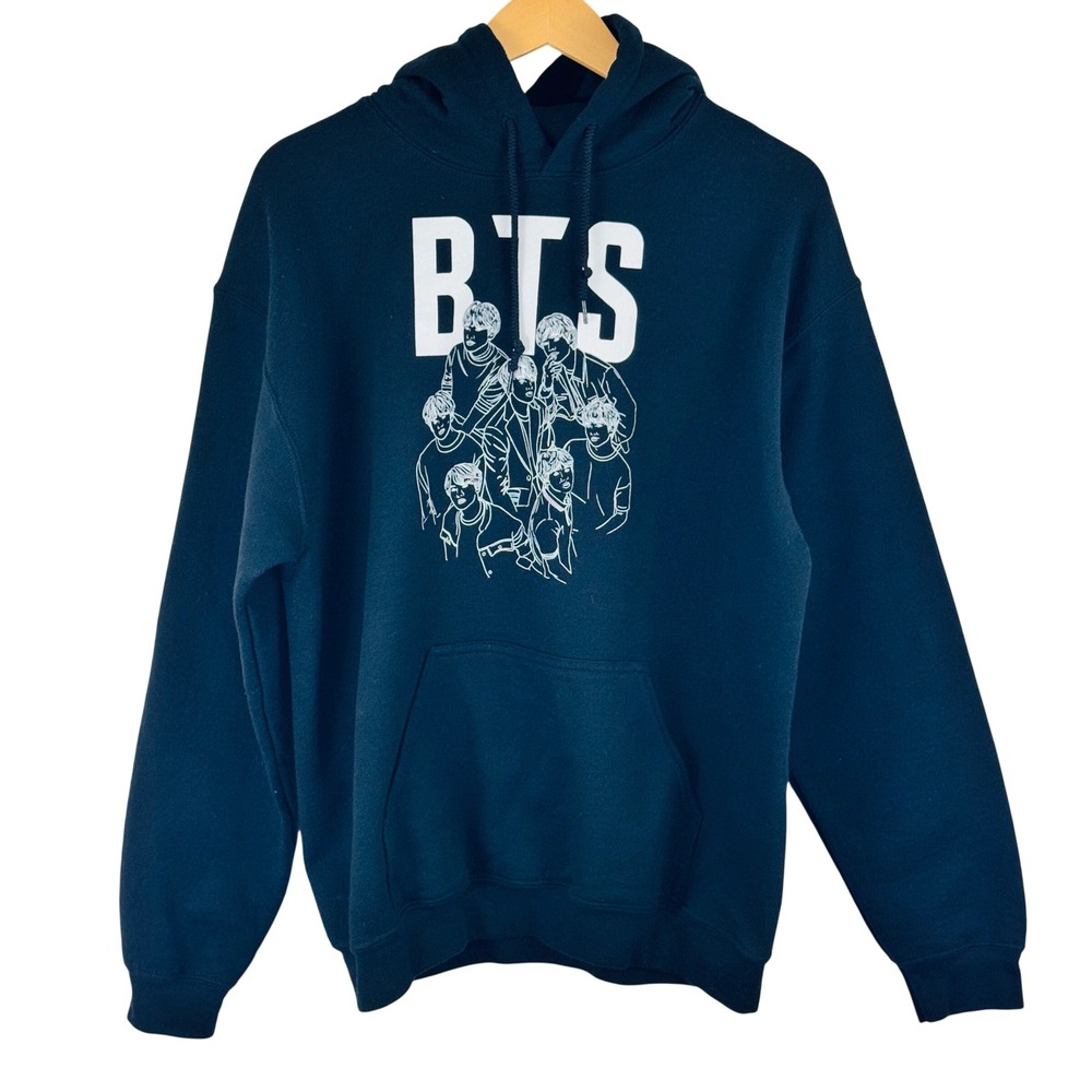 BTS Wings‎ Tour Black Graphic Hoodie K-Pop Music Merch Mens Medium Streetwear